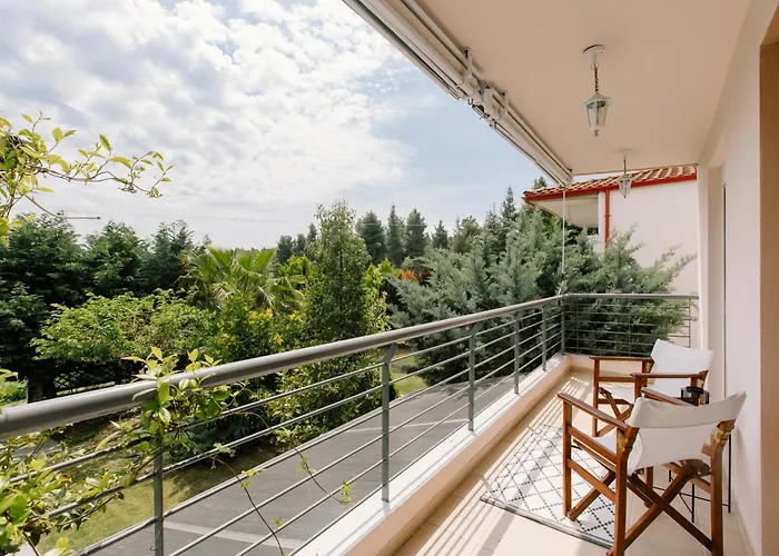 度假居 Sani Eclectic Family Villa, Private Garden 撒尼海滩